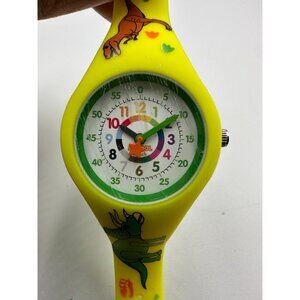 3/$30 Dinosaur Watch Kids Yellow Easy Read Analog Time Teacher 27MM 8"